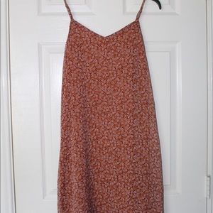 Mud burnt orange floral midi dress